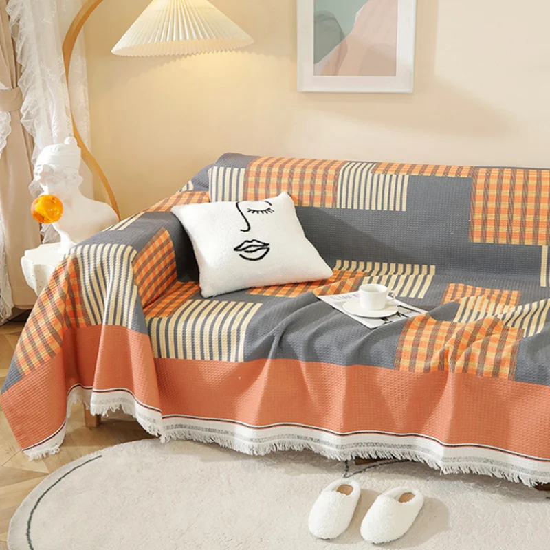 Bohemian Sofa Towel for Living Room Printing Multifunctional Knee Blanket for Four Seasons Full Cover Dustproof Couch Covers