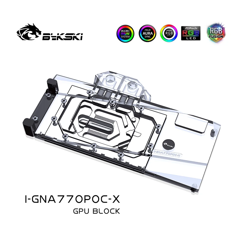 Imagem -03 - Bykski Gpu Uso Bloco de Água para Gunnir Intel Arc A770 Fóton 16g oc Placa Gráfica pc de Refrigeração Cobertura Completa Radiador I-gna770poc-x