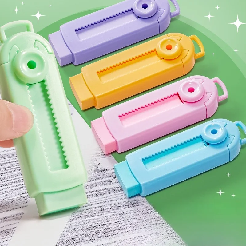 5 Sets Candy‑Colored Push‑Pull Erasers, Replaceable Cores & Protectors for School, Office & Home, Great Back‑to‑School