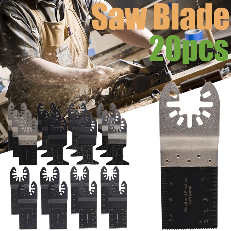 20 Pieces Multitool Blades Japan Oscillating Multi Tool Saw Blade Various Hole Types High Carbon Steel Saw Blades Universal