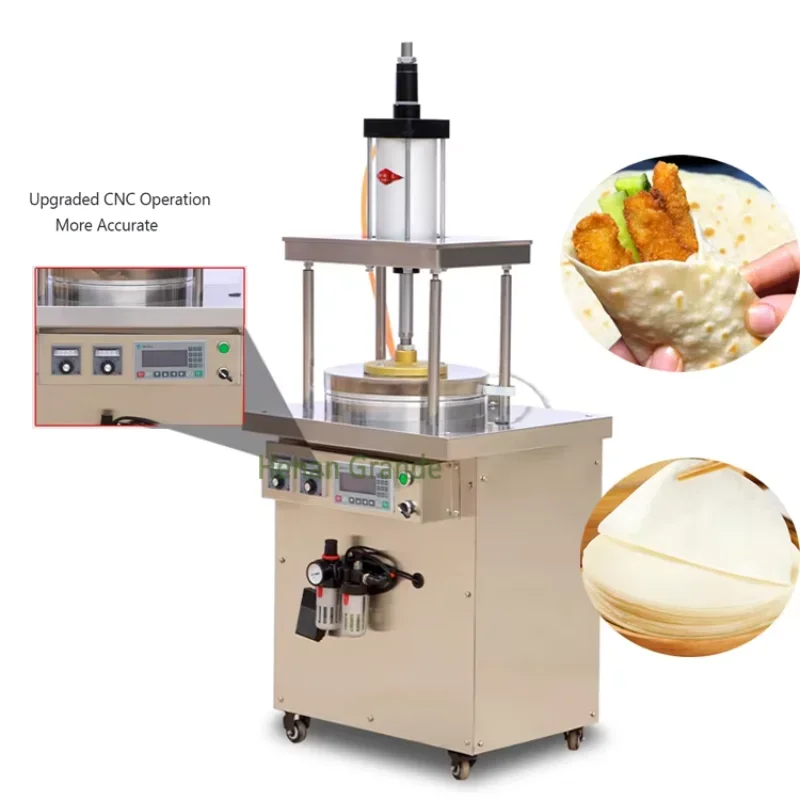 Kommerzielle automatische Maschine zur Herstellung dünner Pfannkuchenpresse / Tortilla-Pressmaschine / Maschine zur Herstellung von gebratenem Entenbrot