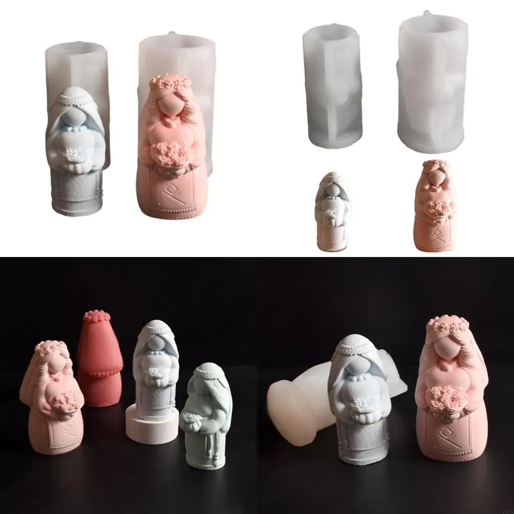 

Силиконовая плесень для невесты ручной работы с цветочным свадебным украшением плесень Y08E