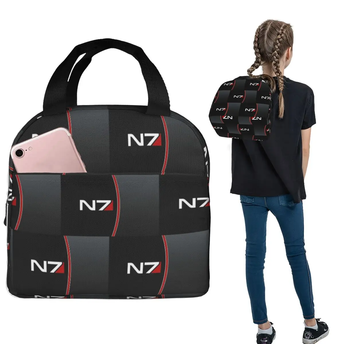 Mass Effect Emblem! Insulated Lunch Bag for Women Kids Portable Food Boxes Thermal Lunch Box Tote