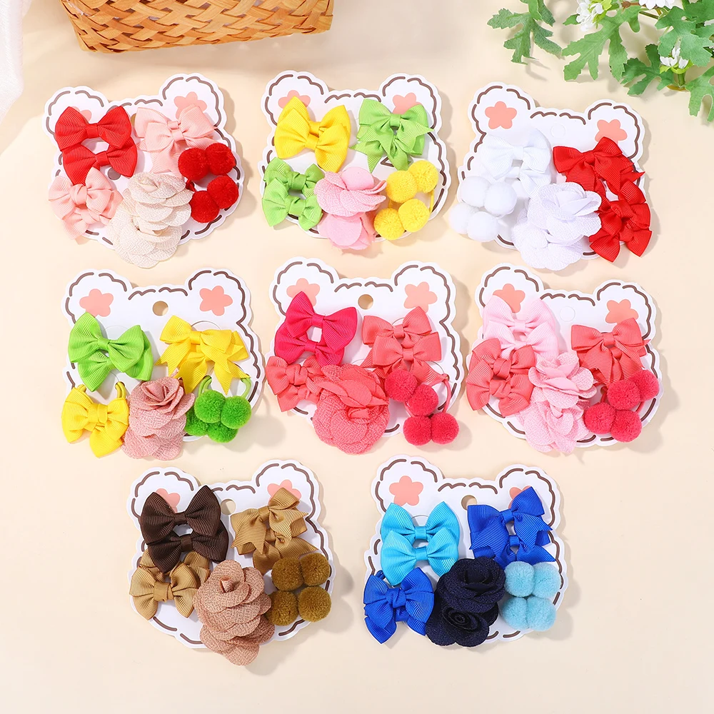 40 Teile/satz Mädchen Nette Blume Bogen Scrunchies Gummibänder kinder Zufällig Süße Haarbänder Haargummi Kind Haar Zubehör Urlaub Geschenk