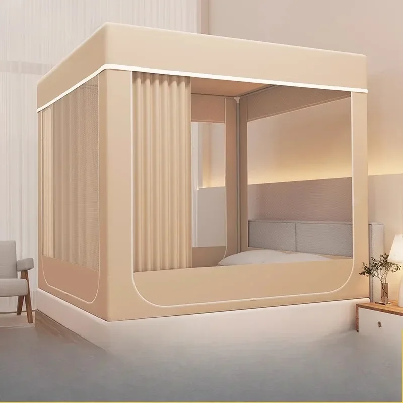 Anti-drop mosquito net, blackout bed curtain, integrated household bedroom 2025 new model, full cover back to