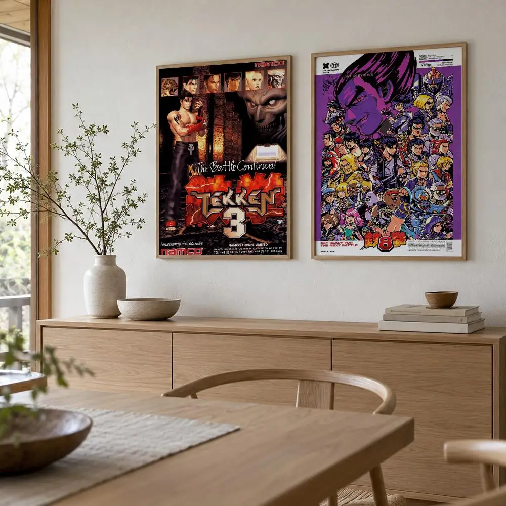 game Tekken Poster HD Waterproof Self-Adhesive Poster Unframed Wall Art Print for Home Room Decor Gift