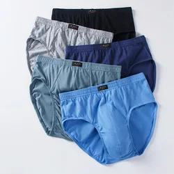 100% Cotton Mens Briefs Plus Size L-8XL Men Underwear Panties High-Rise Male Breathable Underpants Solid Sexy Comfortable Undies