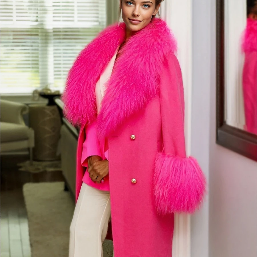 

Tibetian Lamb Fur Trim Detachable Fur Collar Cuffs Blends Effortlessly With Coats Women Best Selling Real Fur Accessory