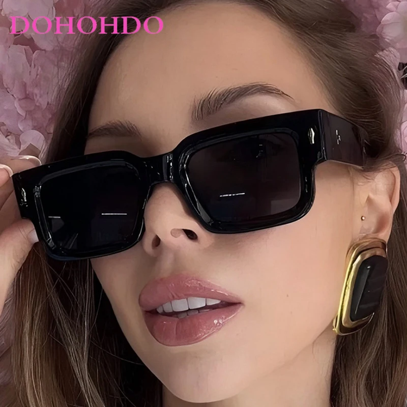 

Vintage Luxury Designer Square Rivet Women Sunglasses Trendy Classic Men Eyeglasses Driving Travel Sunglass Female Lentes UV400