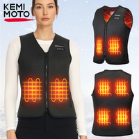 KEMIMOTO Heated Vest Women Men Winter Warmer 6 Heating Areas USB Electric Thermal Lady‘s Jacket for Outdoor Skiing Cycling