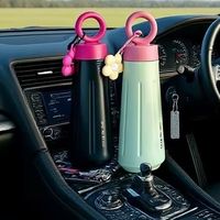450ML Unisex Thermos Bottle With Sunflower Pendant 316 Stainless Steel Insulated Vacuum Sports Car Water Bottle