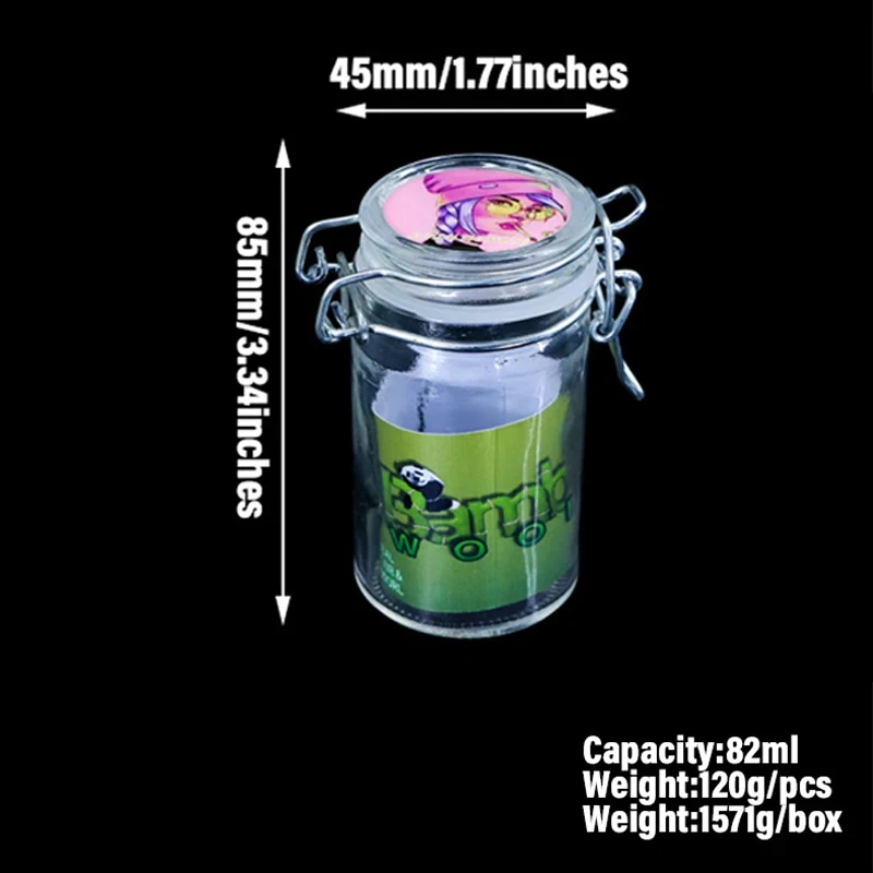 Airtight Cigarettes Tobacco Herb Stash Jar with Clamping Lid Smell Proof Storage Bottle Container Smoking Accessories Keep Fresh