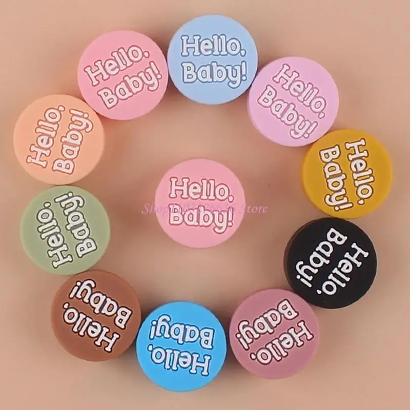 R6FD Pacifier Chain Silicone Letter Bead Baby Teething Bracelet Jewelry DIY Accessory