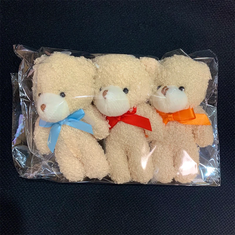 3pc/set 13cm Teddy Bear Plush Doll Animal Bear Stuffed Toy Keychain Cute Cartoon Rabbit Plush Key Ring Bag Pendant Children Gift