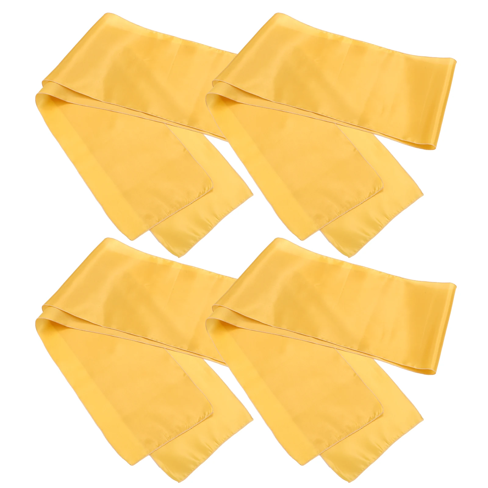4pcs Golden Satin Table Runner Smooth Material Wedding Banquet Decorative Home Party Tablecloth Easy Clean Dining Room Decor