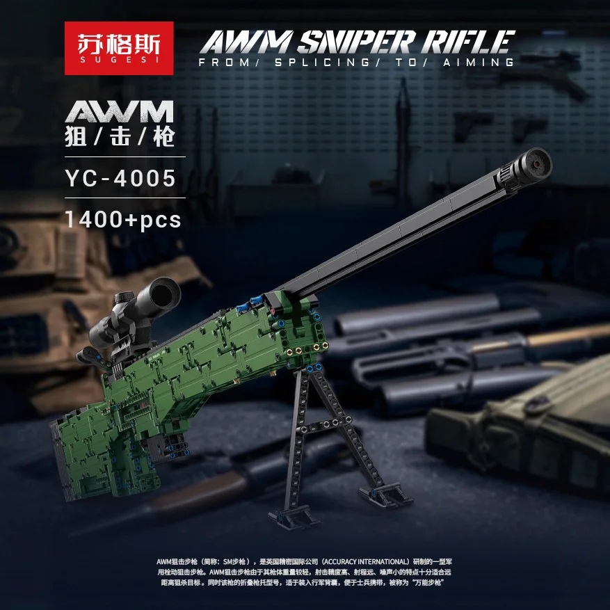 

1400PCS Sniper Rifle Model Building Blocks Kit DIY Shooting Toy Gun Military Series Children Educational Assembly Holiday Gift