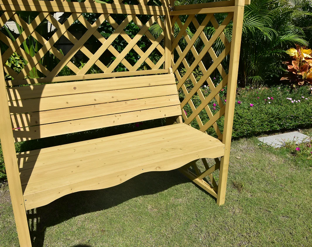 Wooden Outdoor Bench, Garden Bench for Park, Yard, Porch, Lawn, 2-Person Seat
