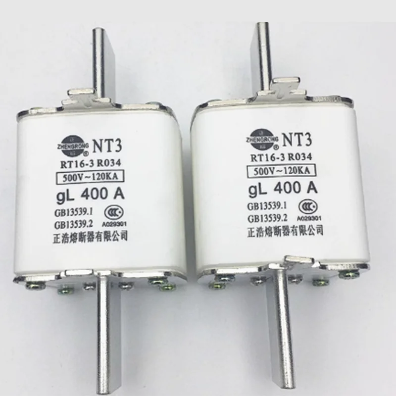 RO34 NT3 RT16-3 RT20-3 square tube knife shaped contact fuse NT3-630A ceramic 500A 550A 600A 630A