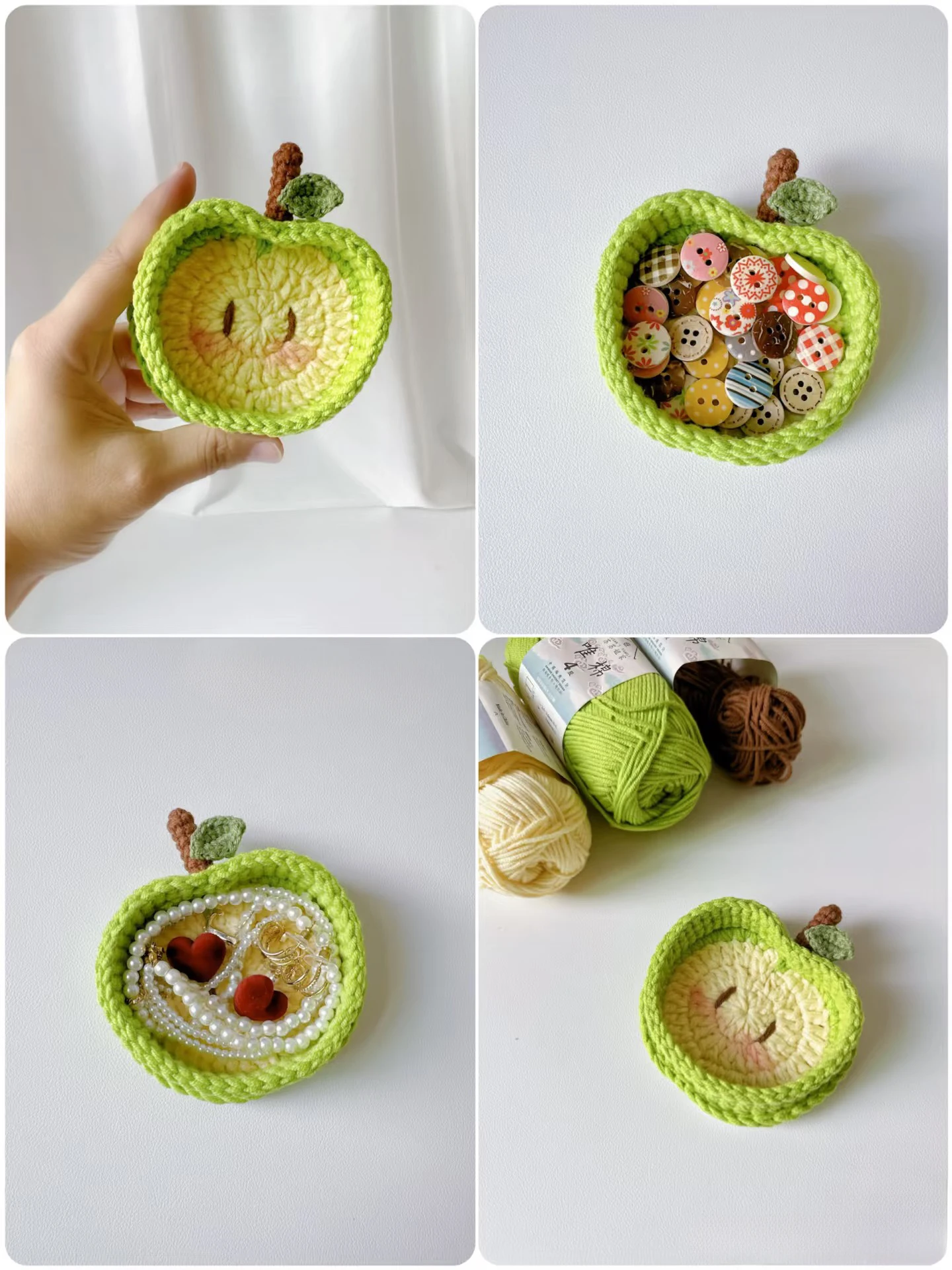 Handmade Wool  Storage Basket Star Ornament DIY Material Kit to Kill Time Boredom Crochet Hook Needlepoint Accessories
