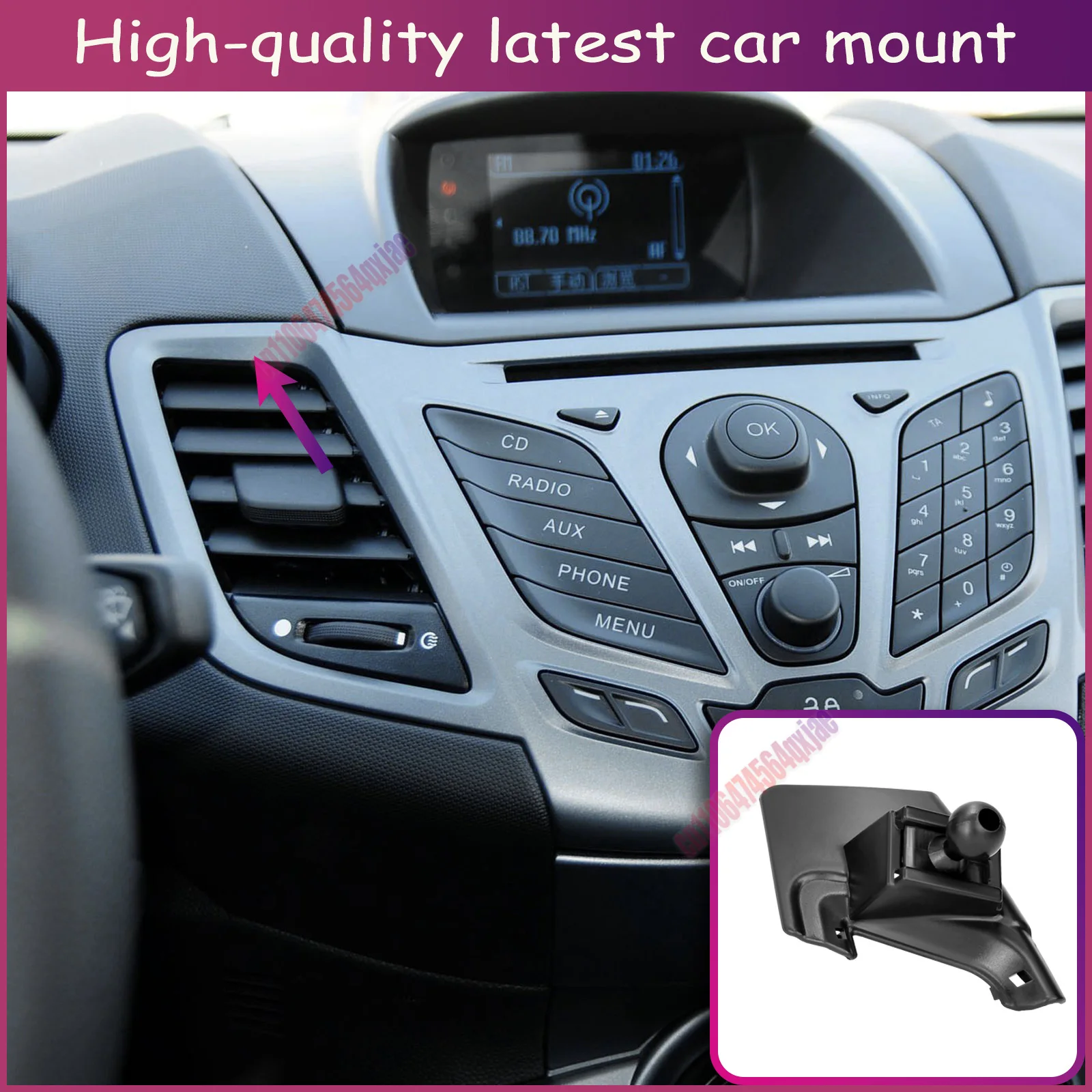 

For Ford Fiesta 2008 2009 2010-2017 Vehicle-Specific Fixed Bracket Base Special Wireless Charging Smart Charging Holder