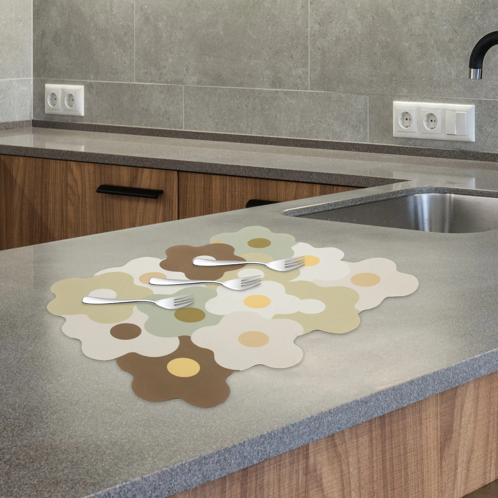 

Dish Drying Mat Premium Material Anti-Skid Absorbent Kitchen Counter Mat Protects Surfaces from Stains and Spills