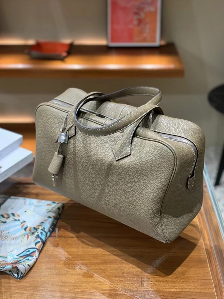 

Large Capacity Top Layer TC Cowhide Handbag 35cm Business Commuter Women's Bag Soft Leather Boston Tote Bag for Daily Use