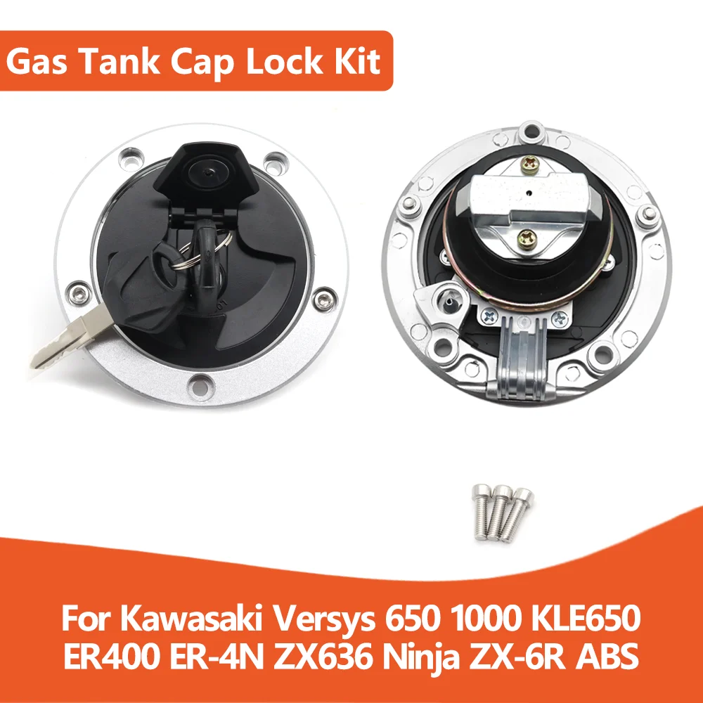 

For Kawasaki Versys 650 1000 KLE650 ER400 ER-4N ZX636 Ninja ZX-6R ZX600 ABS ZX-10R Motorcycle Fuel Gas Cap Seat Lock Key Set