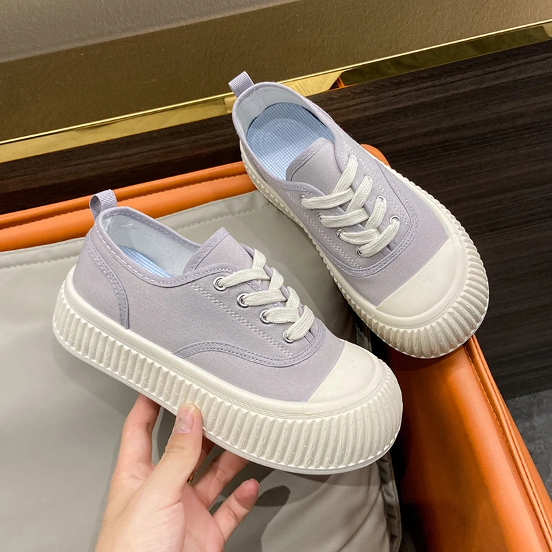 Small White Shoes Casual Female Sneakers Autumn All-Match Round Toe Clogs Platform Women Mixed Colors Fall New Creepers Summer C