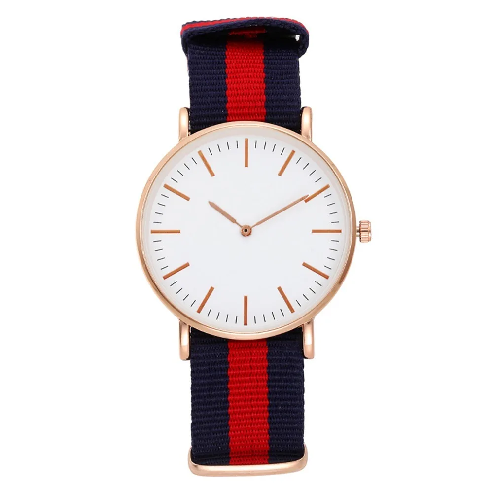 New fashion casual two pin watch nylon strap women's watch simple canvas strap quartz watch can be customized