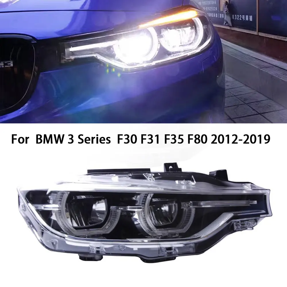 

Фары для F30 F31 F35 F80 2012-2019 BMW 3 серии светодиодный динамические фары DRL дизайн глаз ангела Проекционные Линзы Аксессуары