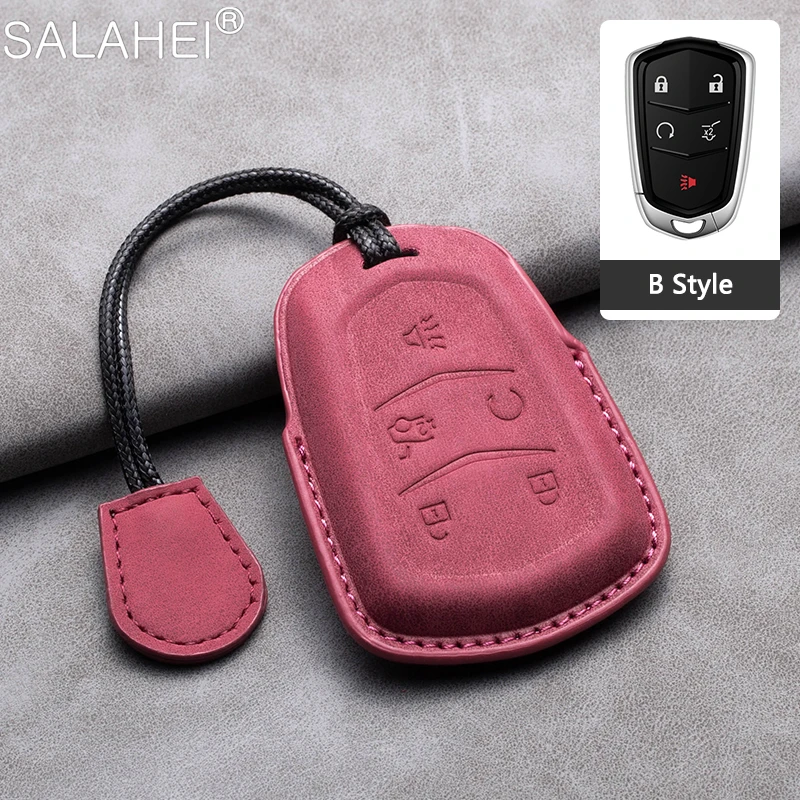 

Suede Leather Car Remote Key Case Cover For Cadillac ATS XTS XT5 XT4 CT6 XT6 CTS DTS ESV STS ELR Keychain Protector Accessories