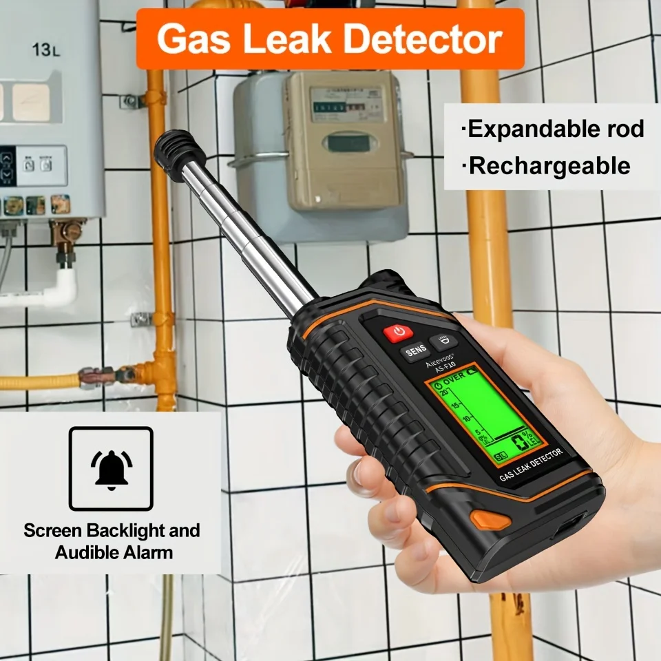 

Aicevoos Rechargeable Digital Display Combustible Gas Leak Detector Alarm High-Sensitivity Flammable Gas Natural Gas Tester Methane Detector with Audible & Visual Alarm for All Flammable Gases