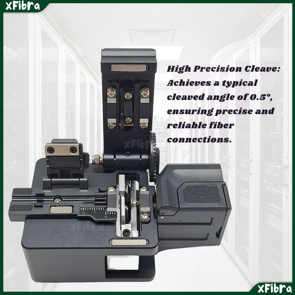 Przecinarka do włókien optycznych JILONG KL-21C, ulepszona, precyzyjna, z automatycznym odcięciem i pojemnikiem na odcięte włókna, 48000 przycinania.