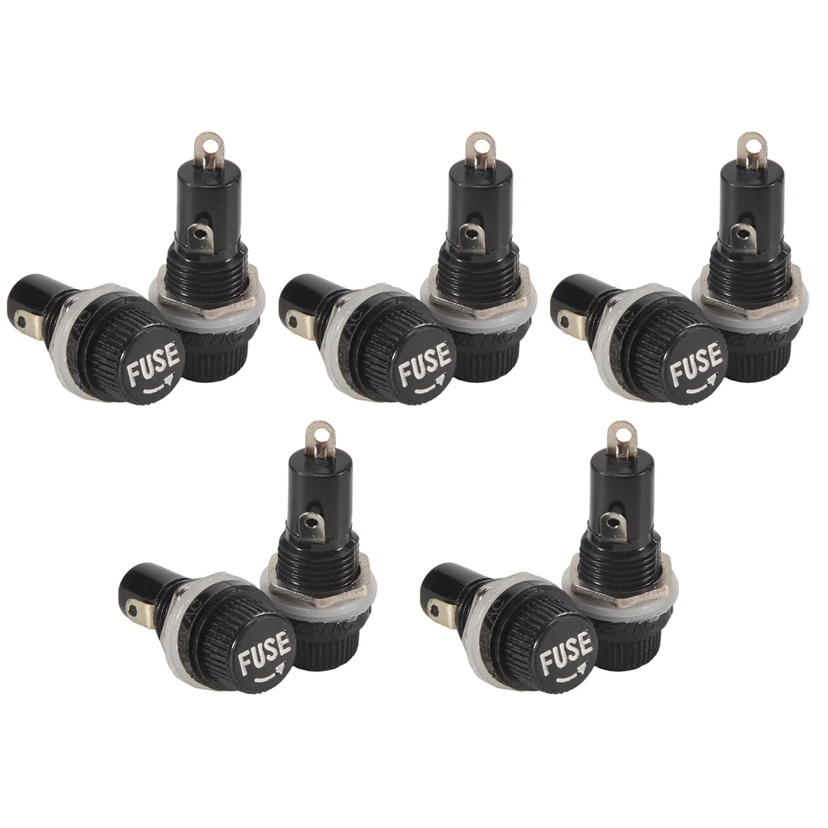 T195C- 10 Pcs Electrical Panel Mounted 5 x 20mm Fuse Holder