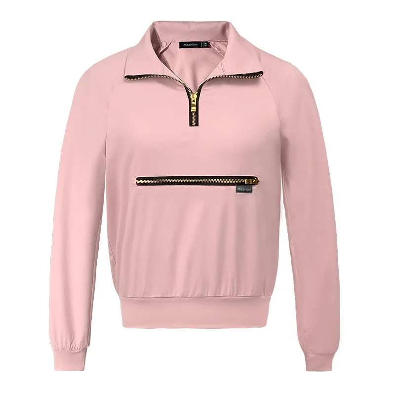 Long Sleeve Autumn Casual Turn-Down Collar Surgical Gown Unisex Two-Piece Set Hospital Scrub Suit Stretchy Nurse Handwashing