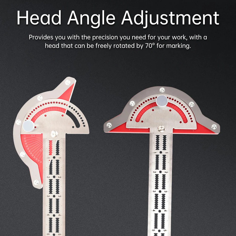 2-in-1 Protractor Graduation Ruler Stainless Steel Woodworking Drafting Supplies Physics Mathematics Teaching Utensils