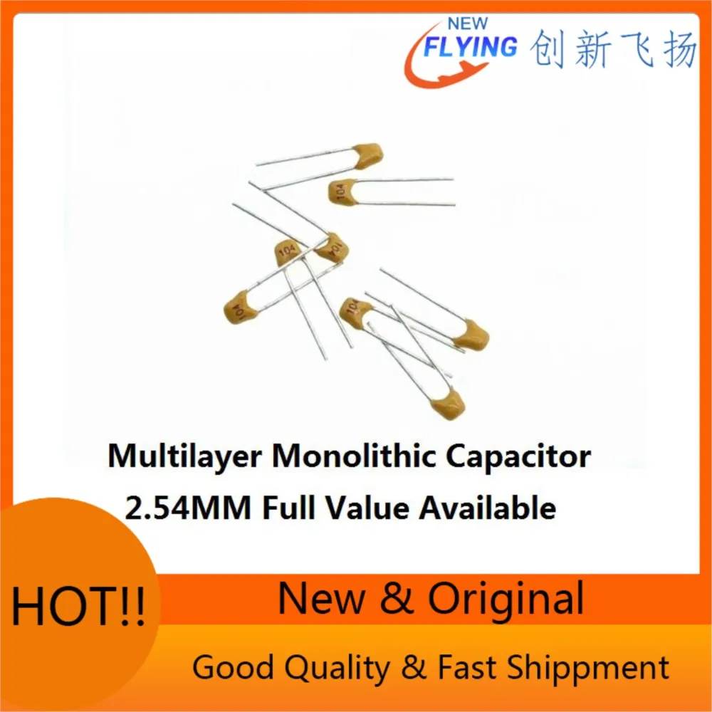 50PCS 50V 100PF/1NF/10NF/0.1UF/22PF/33PF/100nf 1uf 105 Monolithic Multilayer Ceramic Capacitor 2.54mm 101/102/103/104/220/330