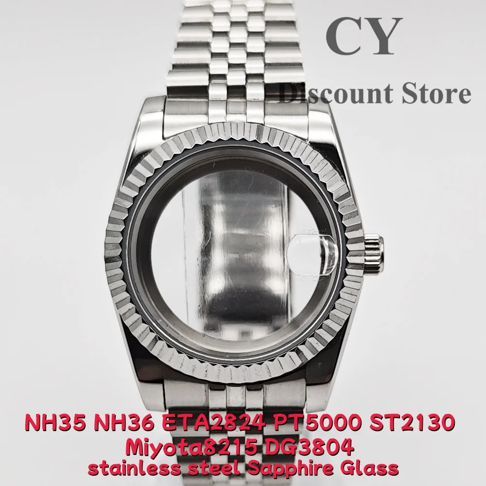 RICHUS Watch Case 36mm 39mm Silver Stainless Steel Watch Case Fit NH35 NH36 ETA2824 ST2130 PT5000 Miyota8215 DG3804 Movement