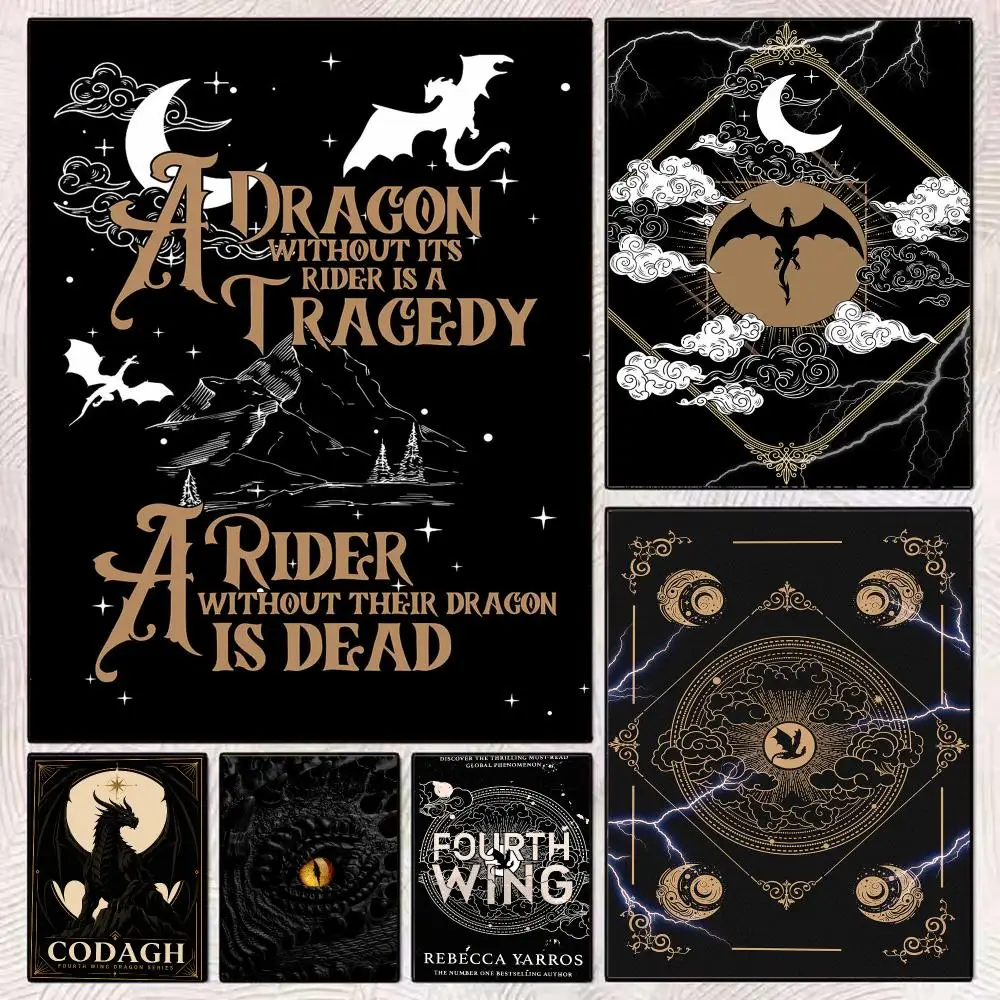 Classic Novels F-Fourth Wing Poster PP Wall Decor Posters Celebrity Art Prints Aesthetic Wall Art Bedroom Office Home Gift