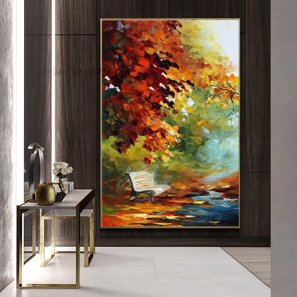 

Handmade 3D Abstract Forest Painting On Canvas Wall Art Large size Trees Painting for Living Room Wall Decoration Pattern Mural