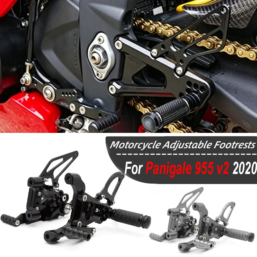 

For Ducati Panigale 955 v2 2020 CNC Motorcycle Adjustable Footpeg Footrest Rearset Aluminum Rear Set Foot Pedal Pegs