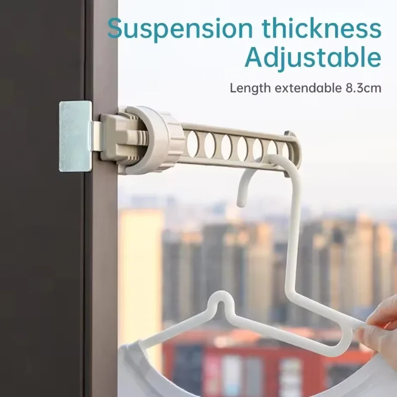 Drying Rack Bathroom Door and Window Rack Eight-hole Clothes Rack Balcony Window Multifunctional Portable Clothes Rail