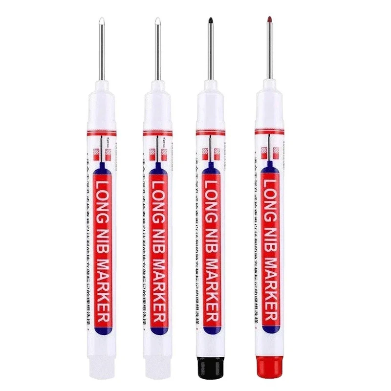 4 stks/set 20mm Diep Gat Lange Nib Hoofd Markers Voor Metalen Perforeren Pen Waterdichte Badkamer Houtbewerking Decoratie Multifunctioneel