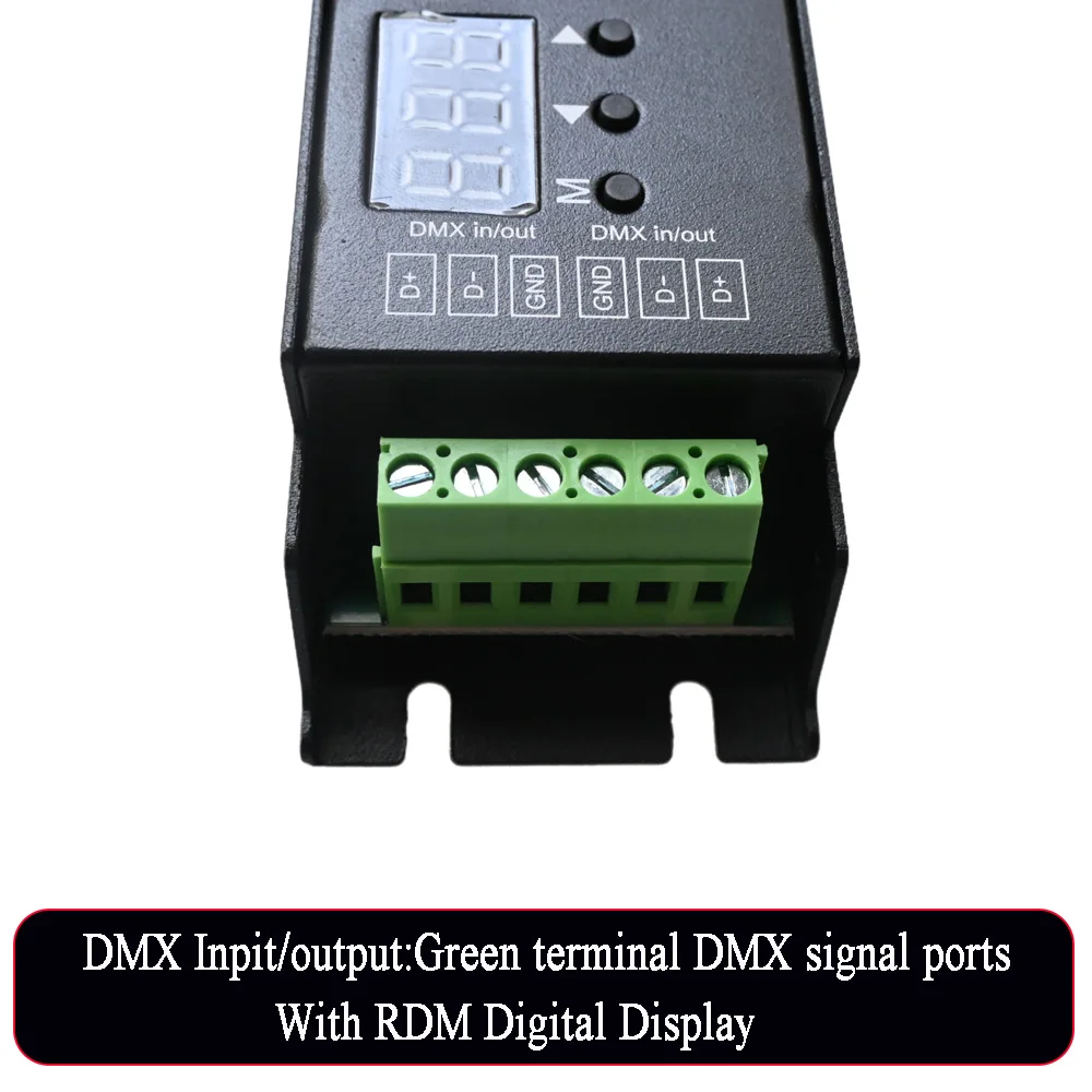 Imagem -04 - Decodificador Dmx de Canais com Display Digital Rdm Driver Dimmer Dmx512 Controlador Led Pwm Rgbct Módulo Led Entrada 12v48v dc