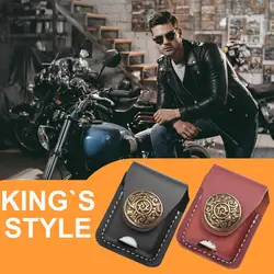 Handmade PU Leather Lighter Storage Case, Compact Outdoor Camping Hiking Accessory with Belt Loop, Durable and Water-Resistant