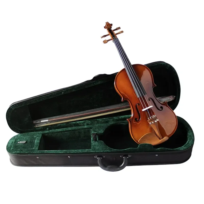 for Popular 4/4 Natural Color Solid Wood Violin for Student Children Beginner Adult