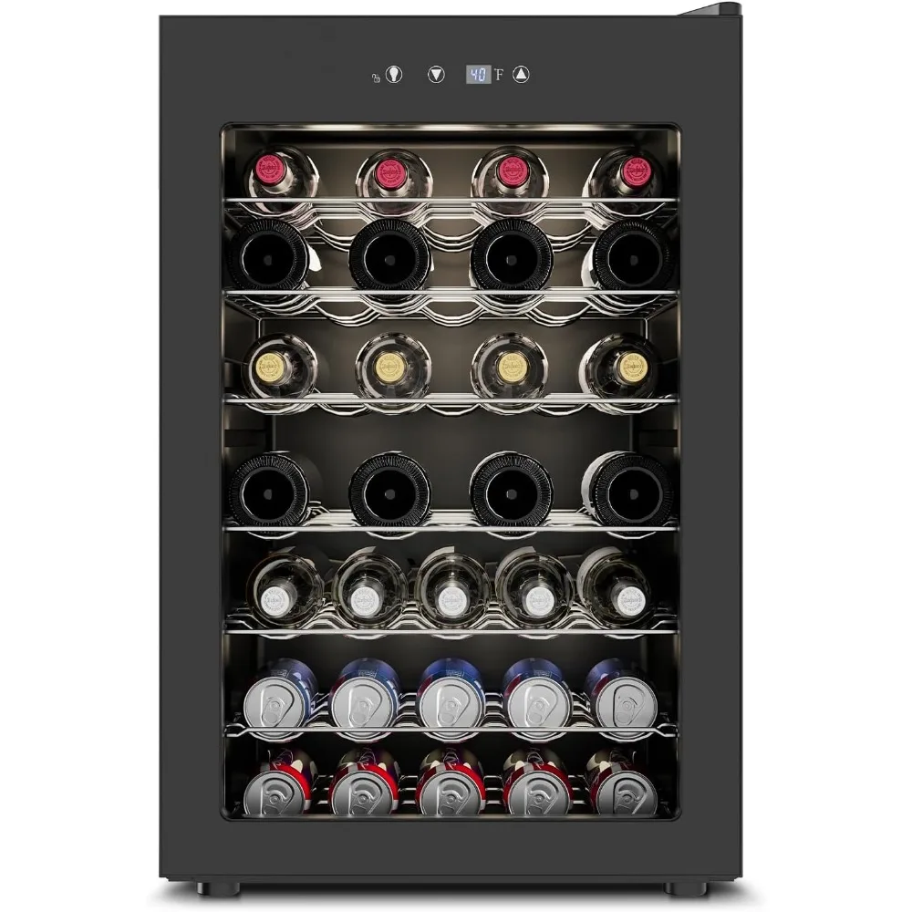 

Wine Cooler Refrigerator - 45 Bottle Mini Wine Fridge with Glass Door for Beer Soda Water Drink, Small Wine Cellar Beverage Refr
