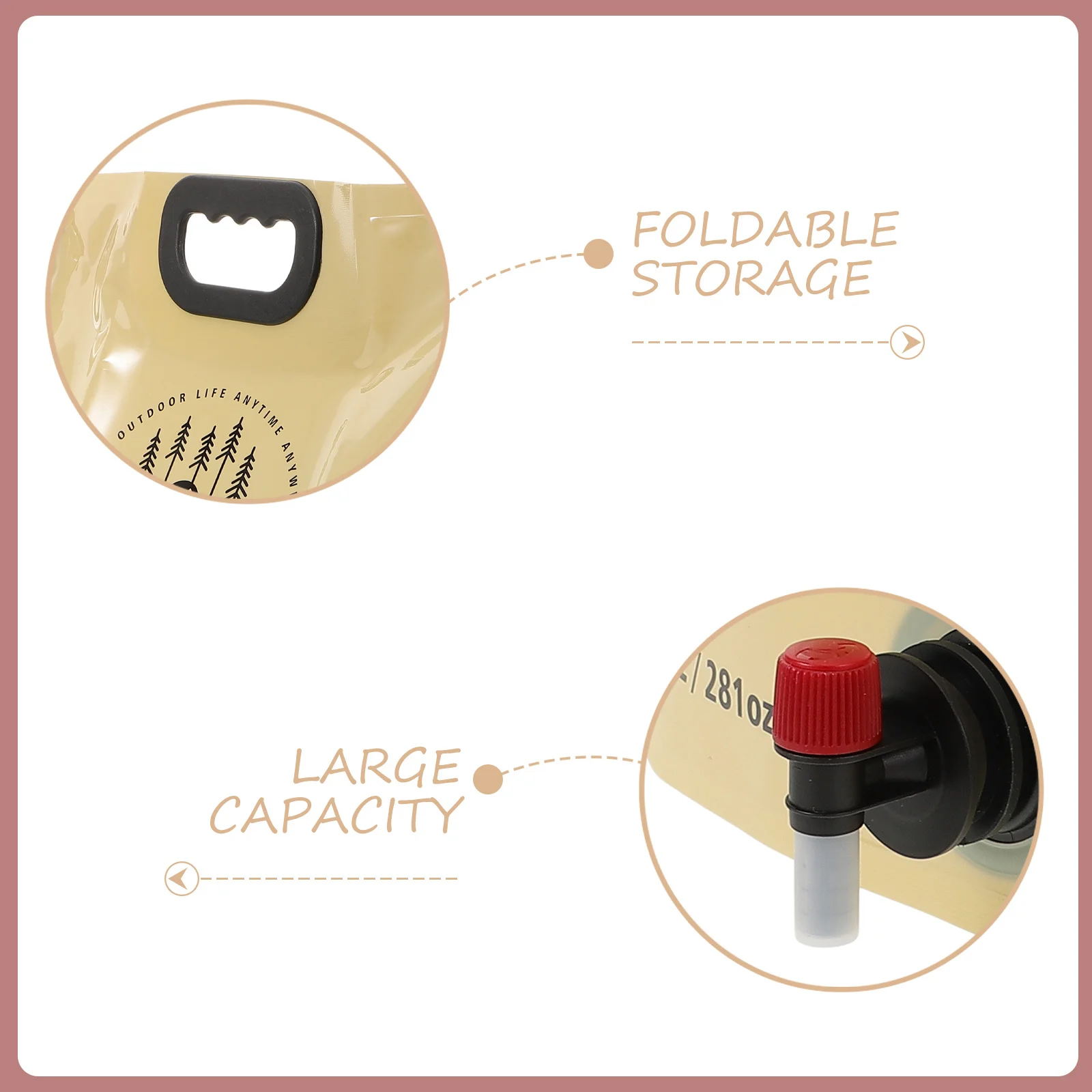 

Portable Water Storage Bag 100L Foldable PVC Camping Water Bag Outdoor Soft Bucket For Hiking Picnic Emergency Use