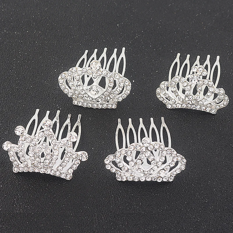 Children Mini Crowns Hair Comb Hair Clips Crystal Princess Crown Bridal Tiaras For Women Rhinestone Wedding Bridal Tiara Gift