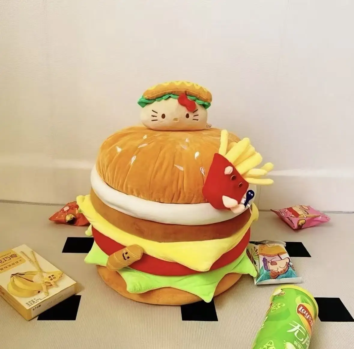 Multifunctional Hamburger Storage Stool, Household Storage Ottoman, Footrest with Seat, Entryway Shoe Changing Low Stool